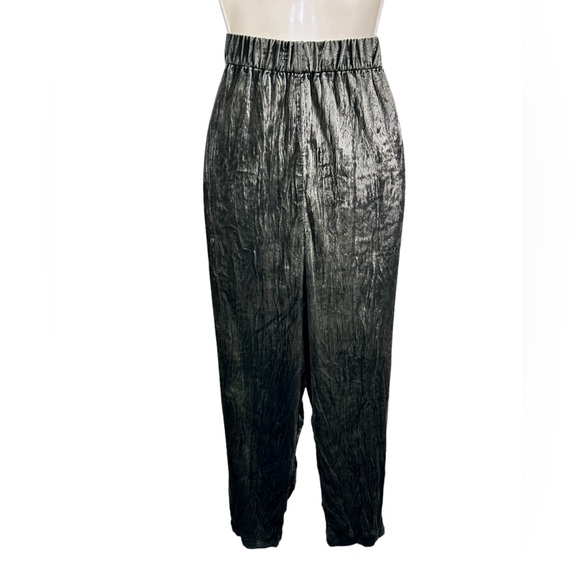 ETT TWA by Anthropologie Kinley Cropped Crushed Velvet Trouser Pants - Picture 7 of 7